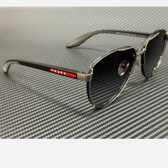Prada 61mm Grey Men's Gradient Sunglasse - Picture 3 of 5